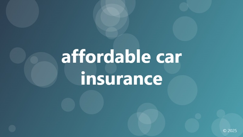 affordable car insurance