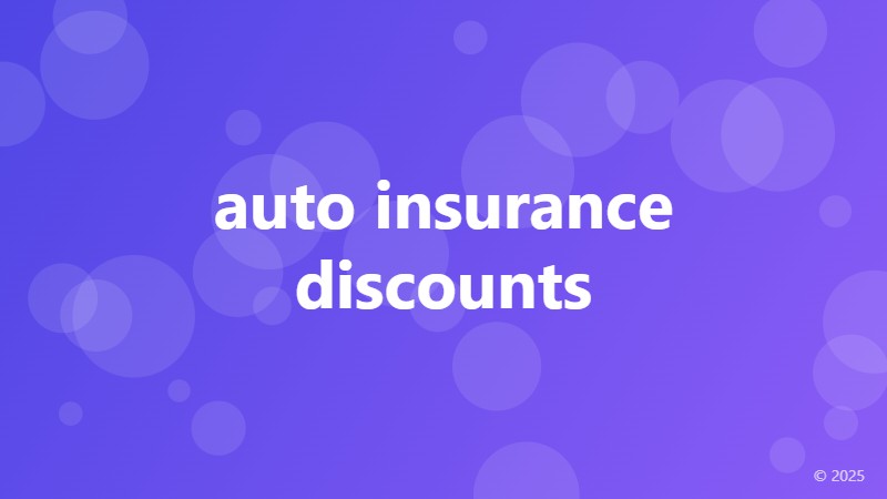 auto insurance discounts