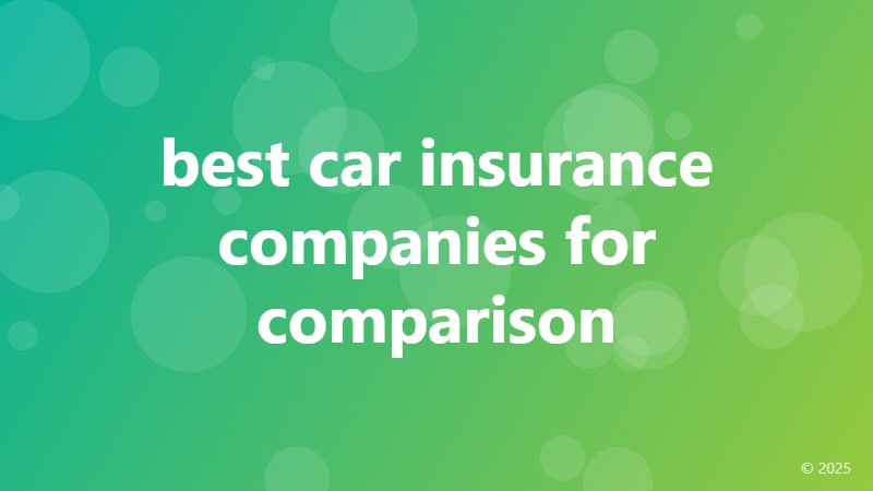 best car insurance companies for comparison