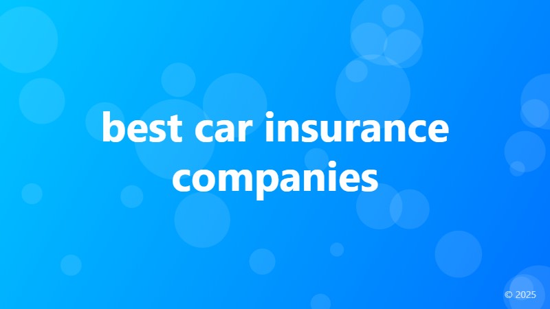 best car insurance companies