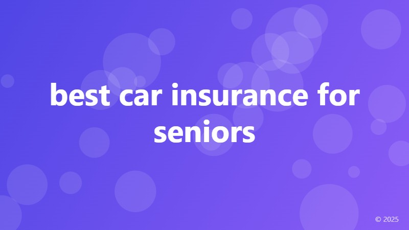 best car insurance for seniors