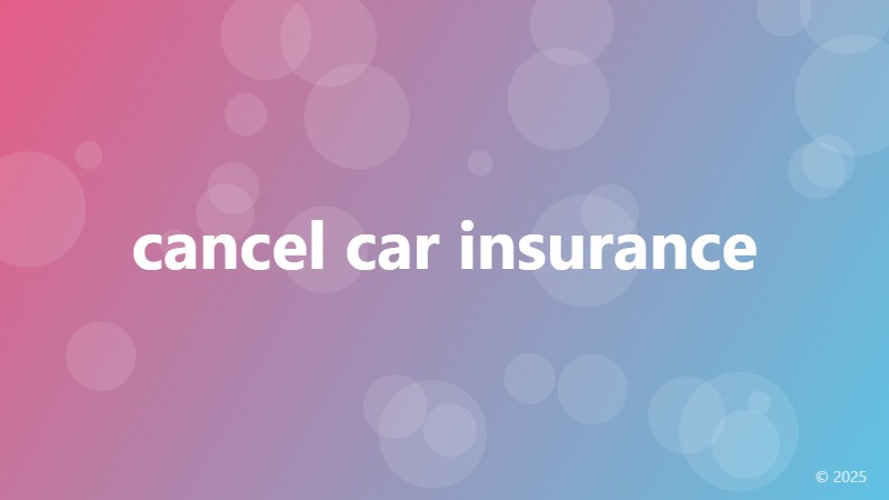 cancel car insurance