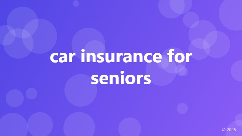 car insurance for seniors