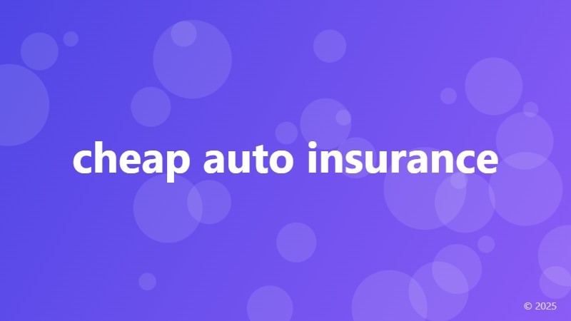 cheap auto insurance