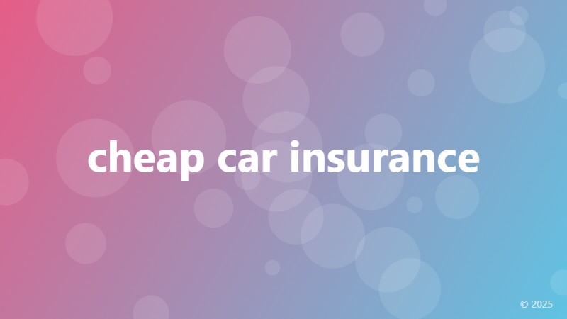cheap car insurance