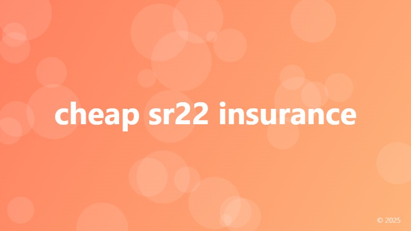 cheap sr22 insurance