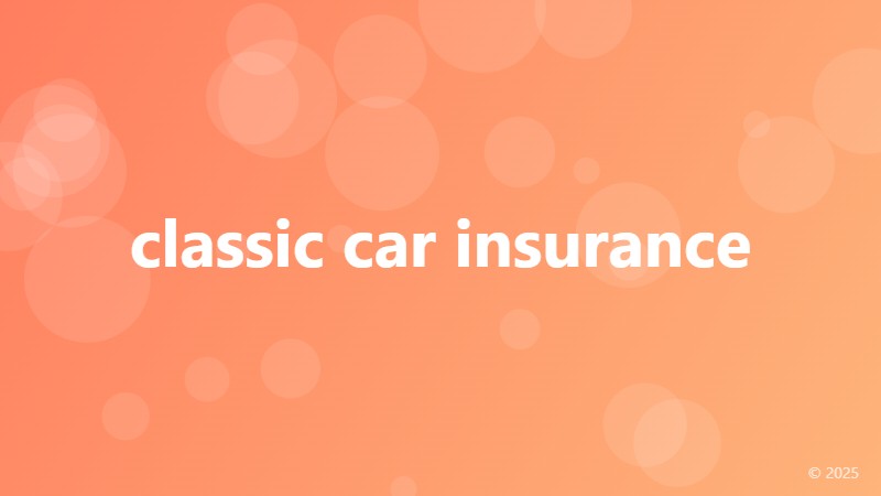 classic car insurance
