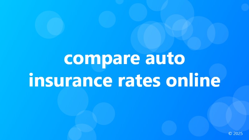 compare auto insurance rates online