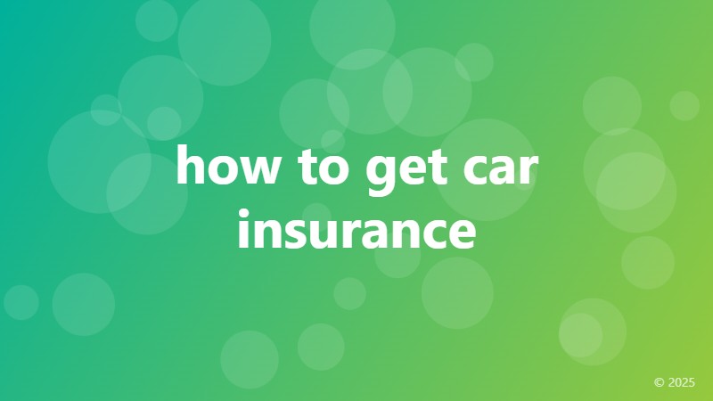 how to get car insurance