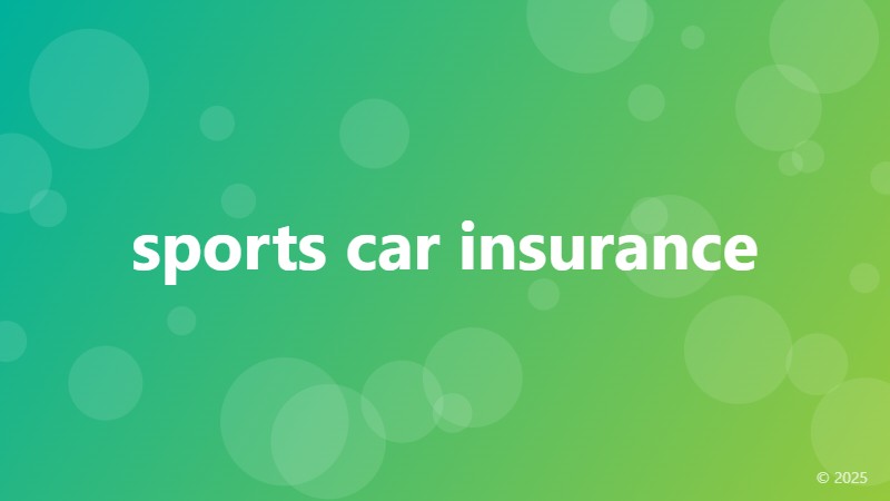 sports car insurance