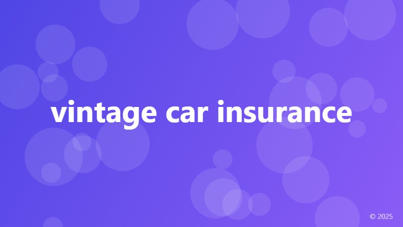 vintage car insurance
